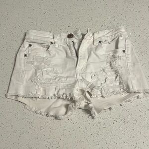 AE white cutoff shortie shorts